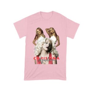 Sassy Christina Aguilera T-Shirt with Red Dress and Confident Expression Unisex Toddler