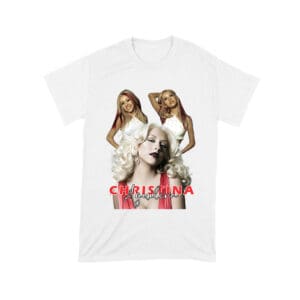 Sassy Christina Aguilera T-Shirt with Red Dress and Confident Expression Unisex Toddler