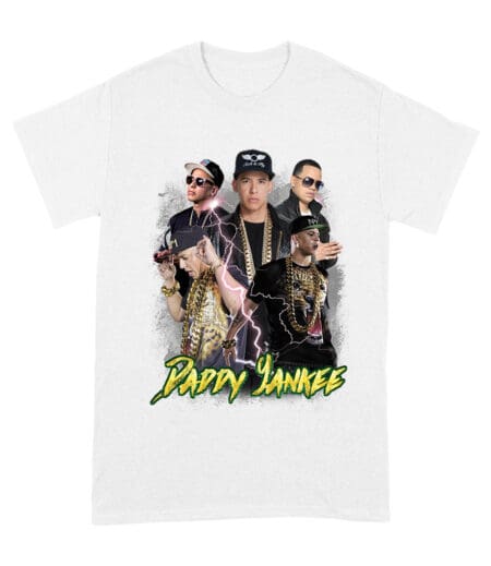 Daddy Yankee Bold Stage Performance Portrait T-Shirt with Lightning Effects Unisex Adult