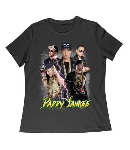 Daddy Yankee Bold Stage Performance Portrait T-Shirt with Lightning Effects Women Relaxed – Viva Party