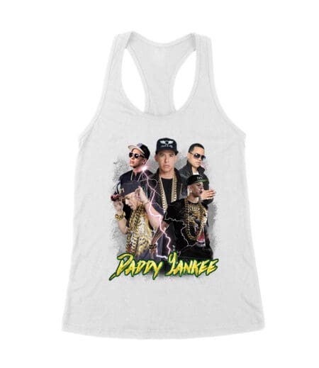 Daddy Yankee Bold Stage Performance Portrait T-Shirt with Lightning Effects Women's Racerback Tank Top