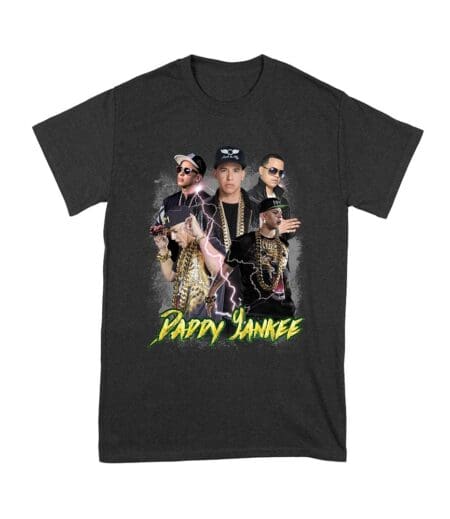 Daddy Yankee Bold Stage Performance Portrait T-Shirt with Lightning Effects Unisex Youth – Viva Party