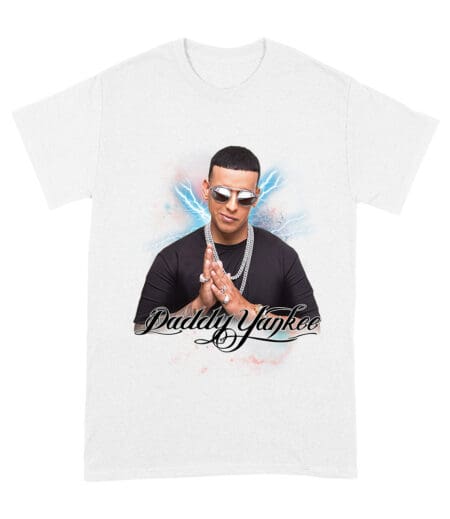 Daddy Yankee Retro Laser Energy Design T-Shirt with Neon Highlights Unisex Adult