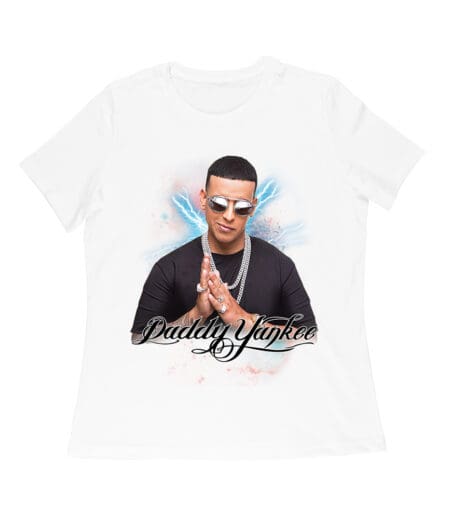 Daddy Yankee Retro Laser Energy Design T-Shirt with Neon Highlights Women Relaxed