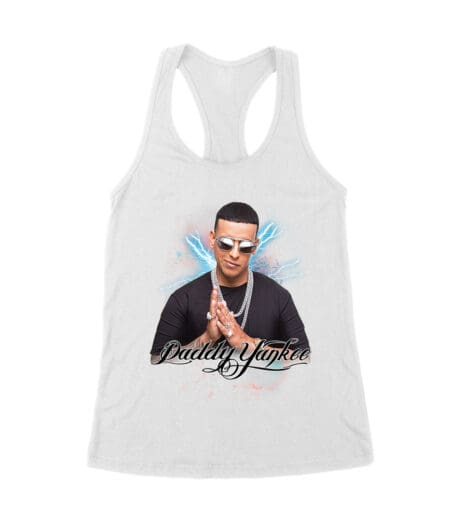 Daddy Yankee Retro Laser Energy Design T-Shirt with Neon Highlights Women's Racerback Tank Top