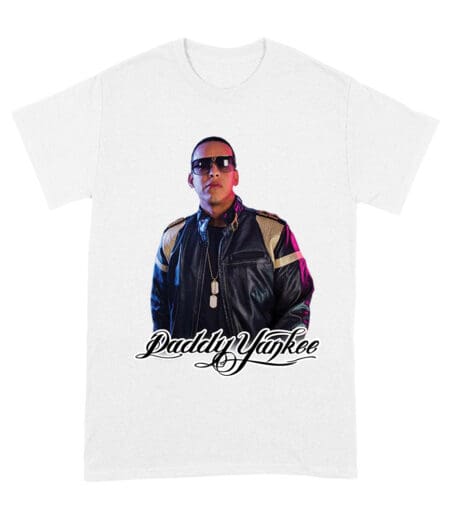 Daddy Yankee Collage T-Shirt with Multiple Action Poses and Signature Unisex Adult