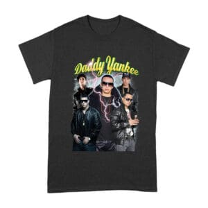 Daddy Yankee Classic Portrait T-Shirt with Hat and Reflective Glow Unisex Adult – Viva Party