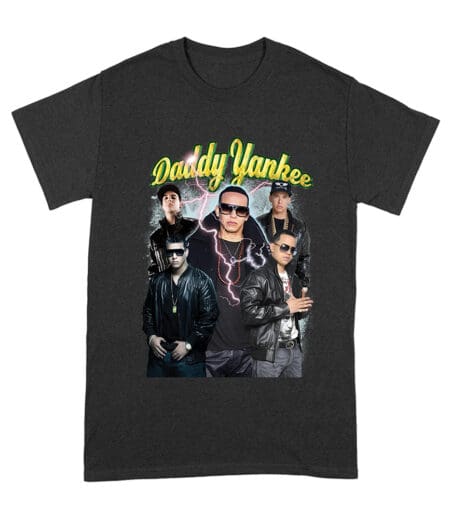 Daddy Yankee Classic Portrait T-Shirt with Hat and Reflective Glow Unisex Adult – Viva Party