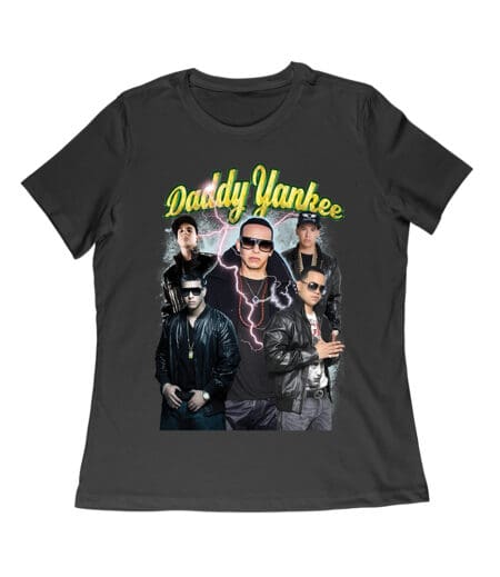 Daddy Yankee Classic Portrait T-Shirt with Hat and Reflective Glow Women Relaxed – Viva Party