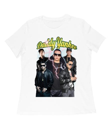 Daddy Yankee Classic Portrait T-Shirt with Hat and Reflective Glow Women Relaxed