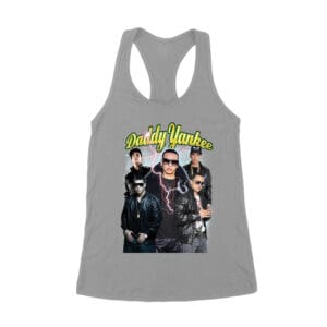 Daddy Yankee Classic Portrait T-Shirt with Hat and Reflective Glow Women's Racerback Tank Top