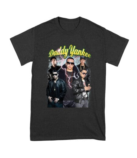Daddy Yankee Classic Portrait T-Shirt with Hat and Reflective Glow Unisex Youth – Viva Party