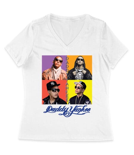Daddy Yankee Live Concert Crowd Montage T-Shirt with Bold Logo Women Jersey V-Neck