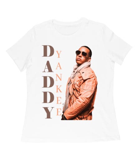 Daddy Yankee Vintage Yellow Block Signature T-Shirt with Color Grid Women Relaxed