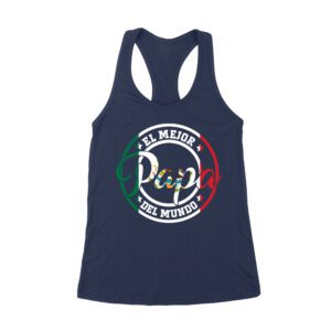 El-Mejor-Papa-Del-Mundo Mexican Father's-Day T-Shirt Gift for Dad Women's Racerback Tank Top