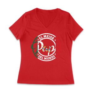 El-Mejor-Papa-Del-Mundo Mexican Father's-Day T-Shirt Gift for Dad Women Jersey V-Neck