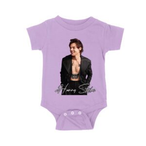Stylish Black and White Hary-Styls Portrait Graphic Tee for True Fans Unisex Baby Jersey
