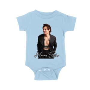 Stylish Black and White Hary-Styls Portrait Graphic Tee for True Fans Unisex Baby Jersey