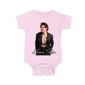 Stylish Black and White Hary-Styls Portrait Graphic Tee for True Fans Unisex Baby Jersey