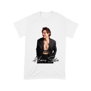 Stylish Black and White Hary-Styls Portrait Graphic Tee for True Fans Unisex Toddler