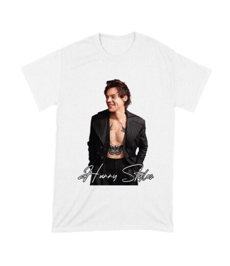 Stylish Black and White Hary-Styls Portrait Graphic Tee for True Fans Unisex Toddler