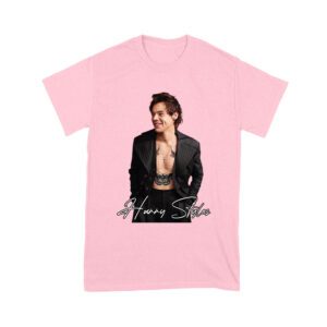 Stylish Black and White Hary-Styls Portrait Graphic Tee for True Fans Unisex Youth