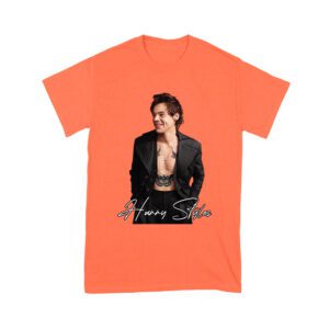 Stylish Black and White Hary-Styls Portrait Graphic Tee for True Fans Unisex Youth