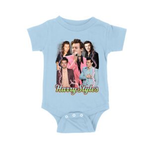 Colorful Lightning Collage Hary-Styls Graphic Tee Featuring Iconic Poses Unisex Baby Jersey