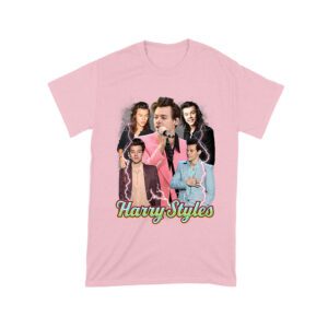 Colorful Lightning Collage Hary-Styls Graphic Tee Featuring Iconic Poses Unisex Toddler