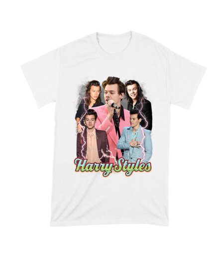 Colorful Lightning Collage Hary-Styls Graphic Tee Featuring Iconic Poses Unisex Toddler