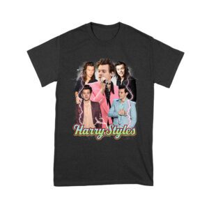 Colorful Lightning Collage Hary-Styls Graphic Tee Featuring Iconic Poses Unisex Youth – Viva Party