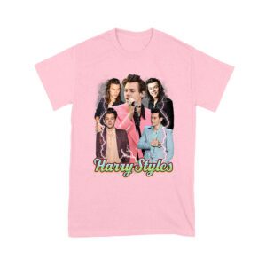 Colorful Lightning Collage Hary-Styls Graphic Tee Featuring Iconic Poses Unisex Youth