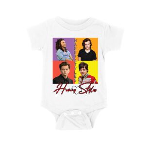 Retro Pop Color Blocks Hary-Styls Graphic T-Shirt for Music Lovers Unisex Baby Jersey