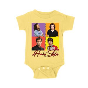 Retro Pop Color Blocks Hary-Styls Graphic T-Shirt for Music Lovers Unisex Baby Jersey