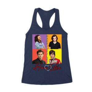 Retro Pop Color Blocks Hary-Styls Graphic T-Shirt for Music Lovers Women's Racerback Tank Top