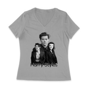 Monochrome Multi-Pose Hary-Styls T-Shirt for Classic Style Fans Women Jersey V-Neck
