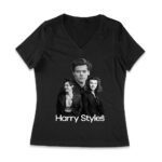 Monochrome Multi-Pose Hary-Styls T-Shirt for Classic Style Fans Women Jersey V-Neck – Viva Party