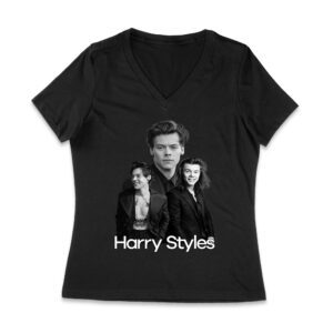 Monochrome Multi-Pose Hary-Styls T-Shirt for Classic Style Fans Women Jersey V-Neck – Viva Party