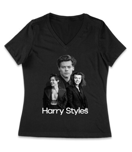 Monochrome Multi-Pose Hary-Styls T-Shirt for Classic Style Fans Women Jersey V-Neck – Viva Party