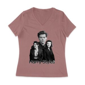 Monochrome Multi-Pose Hary-Styls T-Shirt for Classic Style Fans Women Jersey V-Neck