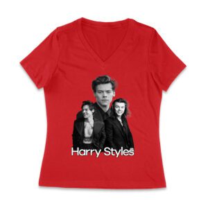 Monochrome Multi-Pose Hary-Styls T-Shirt for Classic Style Fans Women Jersey V-Neck