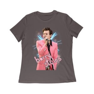 Pink Suit Performance Hary-Styls T-Shirt with Microphone Graphic Women Relaxed