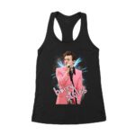 Pink Suit Performance Hary-Styls T-Shirt with Microphone Graphic Women's Racerback Tank Top – Viva Party