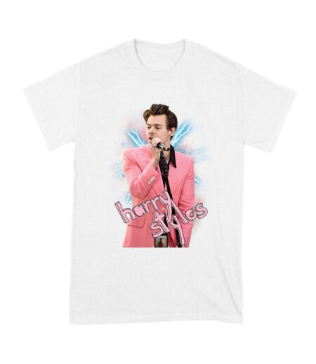 Pink Suit Performance Hary-Styls T-Shirt with Microphone Graphic Unisex Youth