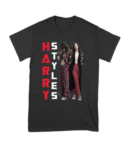 Vertical Text Red-Black Hary-Styls T-Shirt with Stylish Pose Unisex Youth – Viva Party