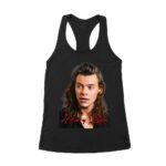 Close-Up Face Hary-Styls Fan Art Tee with Signature Script Font Women's Racerback Tank Top – Viva Party