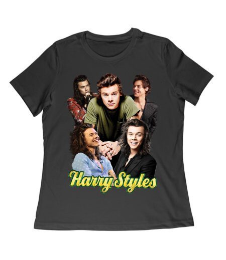 Group Expressions Collage Hary-Styls T-Shirt with Artistic Layout Women Relaxed – Viva Party