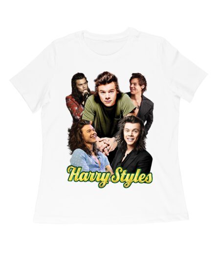 Group Expressions Collage Hary-Styls T-Shirt with Artistic Layout Women Relaxed