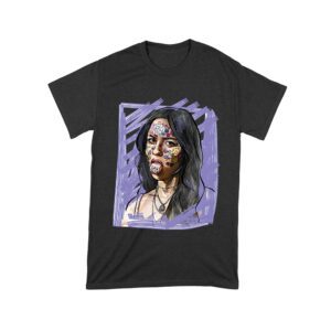 Edgy Olivia Rodrigo T-Shirt with Purple Sketch and Sticker Face Details Unisex Toddler – Viva Party