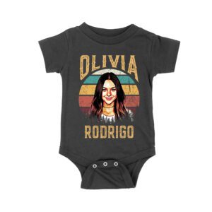 Retro Sunset Stripes Olivia Rodrigo Graphic Tee with Vintage Portrait Unisex Baby Jersey – Viva Party